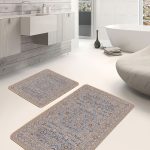 2'li Set Kırmızı - Yeşil Zeminde Otantik Motifli Osmanlı Desenli Vintage Avangarde  2'li Banyo & Mutfak Paspas Takımı Realhomes