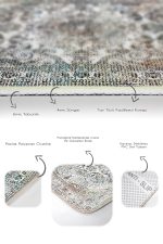 - PaspasTakimi-2li-Set928-Gorsel-3 - Realhomes 2'li Set Beyaz Zeminde Antik Motifli Göbekli Halı Desenli Avangarde Etnik Motifler 2'li Banyo & Mutfak Paspas Takımı Realhomes