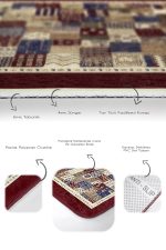 2'li Set Kahverengi Zeminde Patchwork Motifli Etnik Desenli Vintage Etnik Motifler  2'li Banyo & Mutfak Paspas Takımı Realhomes