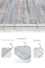 - PaspasTakimi-2li-Set938-Gorsel-3 - Realhomes  2'li Set Gri - Mavi Zeminde Eskitme Motifli Dokuma Desenli Vintage Eskitme Motifli  2'li Banyo & Mutfak Paspas Takımı Realhomes