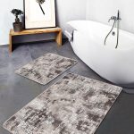 2'li Set Krem Zeminde Osmanlı Motifli Kilim Desenli Etnik Motifler Eskitme Motifli  2'li Banyo & Mutfak Paspas Takımı Realhomes