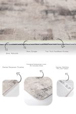 - PaspasTakimi-2li-Set941-Gorsel-3 - Realhomes 2'li Set Bej Zeminde Otantik Motifli Örme Desenli Vintage Eskitme Motifli 2'li Banyo & Mutfak Paspas Takımı Realhomes