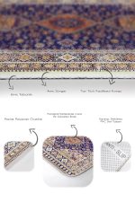 - PaspasTakimi-2li-Set943-Gorsel-3 - Realhomes 2'li Set Lacivert Zeminde Uşak Motifli Kilim Desenli Avangarde Vintage 2'li Banyo & Mutfak Paspas Takımı Realhomes