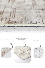 - PaspasTakimi-2li-Set944-Gorsel-3 - Realhomes 2'li Set Krem - Beyaz Zeminde Çizgili Motifli Eskitme Desenli Geometrik Sade & Şık 2'li Banyo & Mutfak Paspas Takımı Realhomes