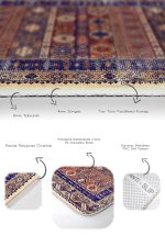 2'li Set Lacivert Zeminde Hereke Motifli Otantik Desenli Avangarde Vintage  2'li Banyo & Mutfak Paspas Takımı Realhomes