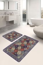 - PaspasTakimi-2li-Set952-Gorsel-5 - Realhomes 2'li Set Antika Zeminde Dokuma Halı Motifli Yöresel Desenli Vintage Avangarde 2'li Banyo & Mutfak Paspas Takımı Realhomes