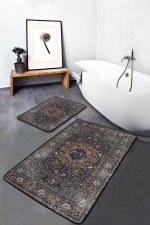 2'li Set Antika Zeminde Yöresel Motifli Geleneksel Desenli Vintage Avangarde  2'li Banyo & Mutfak Paspas Takımı Realhomes