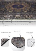 2'li Set Antika Zeminde Yöresel Motifli Geleneksel Desenli Vintage Avangarde  2'li Banyo & Mutfak Paspas Takımı Realhomes