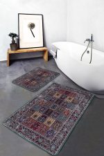 - PaspasTakimi-2li-Set956-Gorsel-4 - Realhomes  2'li Set Antika Zeminde Geleneksel Motifli Osmanlı Desenli Vintage Avangarde  2'li Banyo & Mutfak Paspas Takımı Realhomes