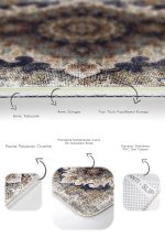 2'li Set Otantik Zeminde Göbekli Halı Motifli Hereke Desenli Eskitme Motifli Vintage  2'li Banyo & Mutfak Paspas Takımı Realhomes