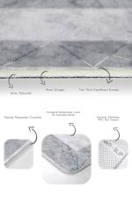 - PaspasTakimi-2li-Set961-Gorsel-3 - Realhomes  2'li Set Gri Zeminde Çerçeveli Motifli Mermer Desenli Sade & Şık Geometrik  2'li Banyo & Mutfak Paspas Takımı Realhomes