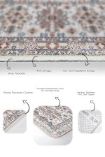 2'li Set Krem Zeminde Osmanlı Motifli Antik Desenli Avangarde Eskitme Motifli  2'li Banyo & Mutfak Paspas Takımı Realhomes