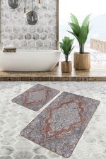 - PaspasTakimi-2li-Set973-Gorsel-1 - Realhomes  2'li Set Otantik Zeminde Geleneksel Motifli Yöresel Desenli Avangarde Eskitme Motifli  2'li Banyo & Mutfak Paspas Takımı Realhomes