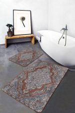 - PaspasTakimi-2li-Set973-Gorsel-2 - Realhomes  2'li Set Otantik Zeminde Geleneksel Motifli Yöresel Desenli Avangarde Eskitme Motifli  2'li Banyo & Mutfak Paspas Takımı Realhomes