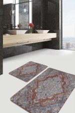 - PaspasTakimi-2li-Set973-Gorsel-4 - Realhomes  2'li Set Otantik Zeminde Geleneksel Motifli Yöresel Desenli Avangarde Eskitme Motifli  2'li Banyo & Mutfak Paspas Takımı Realhomes
