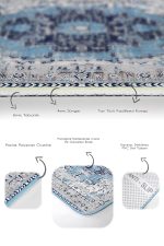 - PaspasTakimi-2li-Set985-Gorsel-3 - Realhomes 2'li Set Mavi Zeminde Vintage Motifli Yöresel Desenli Eskitme Motifli Etnik Motifler 2'li Banyo & Mutfak Paspas Takımı Realhomes