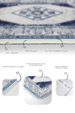 - PaspasTakimi-2li-Set986-Gorsel-3 - Realhomes 2'li Set Lacivert Zeminde Eskitme Motifli Retro Desenli Vintage Eskitme Motifli 2'li Banyo & Mutfak Paspas Takımı Realhomes