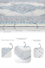 - PaspasTakimi-2li-Set987-Gorsel-3 - Realhomes  2'li Set Mavi - Beyaz Zeminde Göbekli Halı Motifli Vintage Desenli Etnik Motifler Avangarde  2'li Banyo & Mutfak Paspas Takımı Realhomes