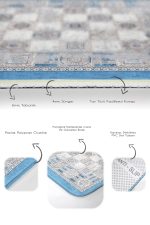 - PaspasTakimi-2li-Set992-Gorsel-3 - Realhomes 2'li Set Gri - Mavi Zeminde Dokuma Halı Motifli Kilim Desenli Vintage Eskitme Motifli 2'li Banyo & Mutfak Paspas Takımı Realhomes