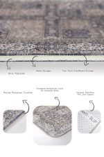 - PaspasTakimi-2li-Set995-Gorsel-3 - Realhomes 2'li Set Kahverengi Zeminde Pers Motifli Geleneksel Desenli Vintage Eskitme Motifli 2'li Banyo & Mutfak Paspas Takımı Realhomes