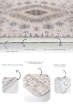 - PaspasTakimi-2li-Set999-Gorsel-3 - Realhomes  2'li Set Krem Zeminde Retro Motifli Dokuma Desenli Avangarde Eskitme Motifli  2'li Banyo & Mutfak Paspas Takımı Realhomes