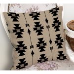 - Petek-12450-Gorsel-1 - Realhomes Realhomes Krem Zemin Siyah İskandinav Fraktal Tasarımlı Dekoratif Yastık Kırlent Kılıfı Realhomes