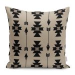 - Petek-12450-Gorsel - Realhomes Realhomes Krem Zemin Siyah İskandinav Fraktal Tasarımlı Dekoratif Yastık Kırlent Kılıfı Realhomes
