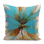 - Petek-12456-Gorsel - Realhomes  Realhomes Renkli Çiçek Çizimli Guaj Boya Tasarımlı Dijital Baskılı Modern Yastık Kırlent Kılıfı Realhomes