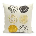 - Petek-K12392-Gorsel - Realhomes Realhomes Krem Zemin Geometrik Minimalist Çizimli Dekoratif Yastık Kırlent Kılıfı Realhomes