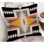 - Petek-K12394-Gorsel-1 - Realhomes Realhomes Renkli Geometrik Çizimli Dekoratif Dijital Baskılı Yastık Kırlent Kılıfı Realhomes