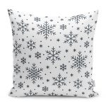 - Petek-K12395-Gorsel - Realhomes Realhomes Beyaz Zeminli Kar Taneleri Dijital Baskılı Yastık Kırlent Kılıfı Realhomes