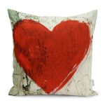 - Petek-K12402-Gorsel - Realhomes Realhomes Krem Zeminli Mermer Tasarımlı Kalp Temalı Modern Yastık Kırlent Kılıfı Realhomes