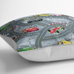 - Petek-Kc10527-Gorsel-2 - Realhomes Realhomes Yarış Arabaları Oyun Yolu Tasarımlı Çocuk & Genç Odası Modern Yastık Kırlent Kılıfı Realhomes