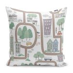 - Petek-Kc10528-Gorsel - Realhomes Realhomes Bizim Mahalle Yolları Eğitici Yol Çizimli Çocuk & Genç Odası Modern Yastık Kırlent Kılıfı Realhomes