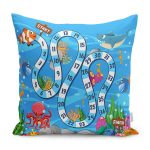 - Petek-Kc10532-Gorsel - Realhomes Realhomes Balıklar Adım Adım Finale Motifli Çocuk & Genç Odası Modern Yastık Kırlent Kılıfı Realhomes