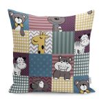 - Petek-Kc10535-Gorsel - Realhomes Realhomes Ekose Temalı Sevimli Ayıcık Çocuk & Genç Odası Modern Yastık Kırlent Kılıfı Realhomes