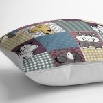 - Petek-Kc10535-Gorsel-2 - Realhomes Realhomes Ekose Temalı Sevimli Ayıcık Çocuk & Genç Odası Modern Yastık Kırlent Kılıfı Realhomes