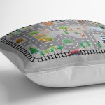 - Petek-Kc10539-Gorsel-2 - Realhomes Realhomes Tren Yolu Araba Oyun Tasarımlı Çocuk & Genç Odası Modern Yastık Kırlent Kılıfı Realhomes