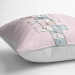 - Petek-Kc10542-Gorsel-2 - Realhomes Realhomes Sevimli Tavşan Pembe Temalı Seksek Tasarım Çocuk & Genç Odası Modern Yastık Kırlent Kılıfı Realhomes