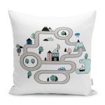 - Petek-Kc10543-Gorsel - Realhomes Realhomes Araba Yollu Eğitici Tasarım Çocuk & Genç Odası Modern Yastık Kırlent Kılıfı Realhomes