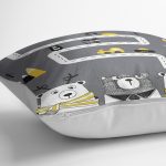 - Petek-Kc10544-Gorsel-2 - Realhomes Realhomes Sevimli Ayılar Siyah Beyaz Eğitici Yol Tasarımlı Çocuk & Genç Odası Modern Yastık Kırlent Kılıfı Realhomes