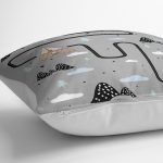 Realhomes Gri Zemin Siyah Araba Oyun Yollu Çocuk & Genç Odası Modern Yastık Kırlent Kılıfı Realhomes