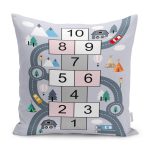 - Petek-Kc10554-Gorsel - Realhomes Realhomes Seksek Tasarımlı Eğitici Trafik Yolları Çocuk & Genç Odası Modern Yastık Kırlent Kılıfı Realhomes