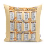 Realhomes Sevimli Kediler Çarpım Tablosu Eğitici Tasarımlı Çocuk & Genç Odası Modern Yastık Kırlent Kılıfı Realhomes