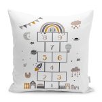 - Petek-Kc10562-Gorsel - Realhomes Realhomes Soft Renkli Uzay Temalı Seksek Oyun Tasarımlı Çocuk & Genç Odası Modern Yastık Kırlent Kılıfı Realhomes