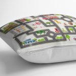 - Petek-Kc10564-Gorsel-2 - Realhomes Realhomes Öğretici Trafik Yolu Oyun Tasarımlı Çocuk & Genç Odası Modern Yastık Kırlent Kılıfı Realhomes