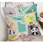 - Petek-Kc10565-Gorsel-1 - Realhomes Realhomes Eğitici Oyun Yolu Trafik Tasarımlı Çocuk & Genç Odası Modern Yastık Kırlent Kılıfı Realhomes