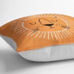 - Petek-Kc10571-Gorsel-2 - Realhomes Realhomes Turuncu Aslan Tasarımlı Çocuk & Genç Odası Modern Yastık Kırlent Kılıfı Realhomes