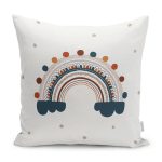 Realhomes Krem Renkli Gökkuşağı Motifli Çocuk & Genç Odası Modern Yastık Kırlent Kılıfı Realhomes