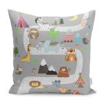 - Petek-Kc10582-Gorsel - Realhomes Realhomes Renkli Hayvanlar Eğitici Yol Tasarımlı Çocuk & Genç Odası Modern Yastık Kırlent Kılıfı Realhomes